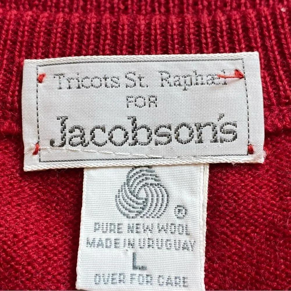Tricots St Raphael Vintage Knit Argyle V Neck Wool Vest Size Large